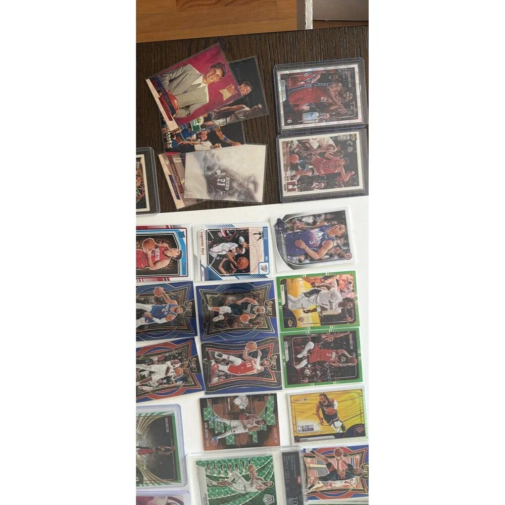 Panini 48-Card NBA 2023-24 Lot Hoops Rookies, MJ Bonus graded Luka and Tatum
